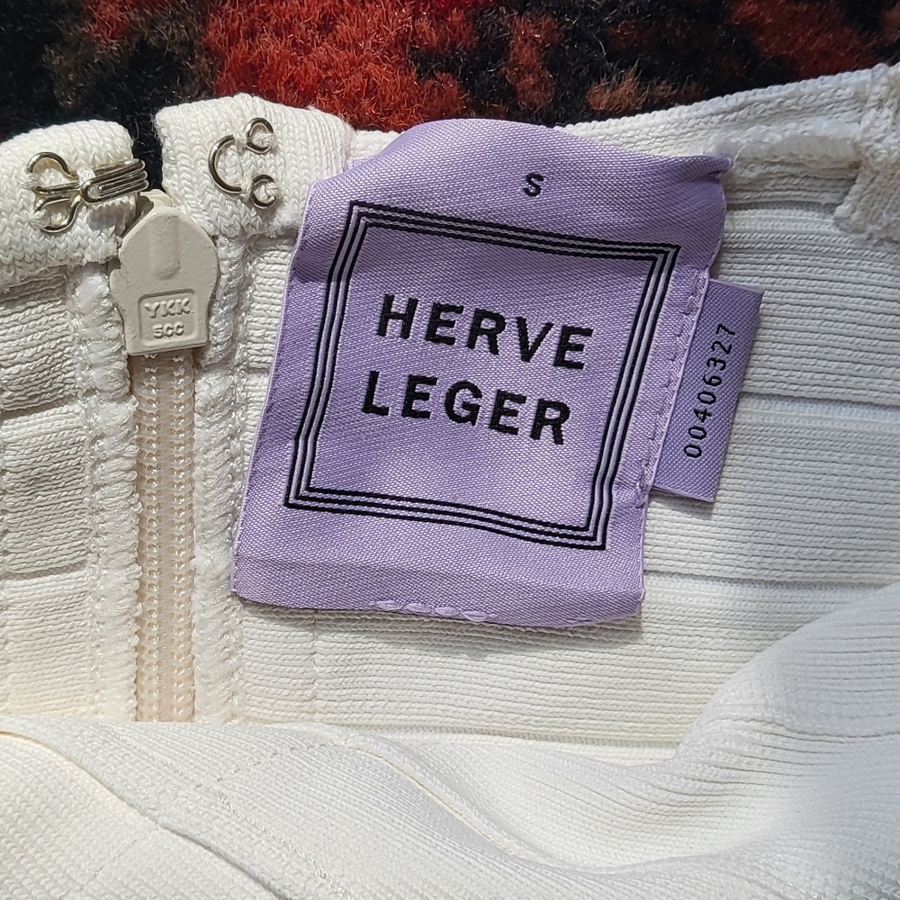 White fit and flare Herve Leger dress - Picture 5 of 6